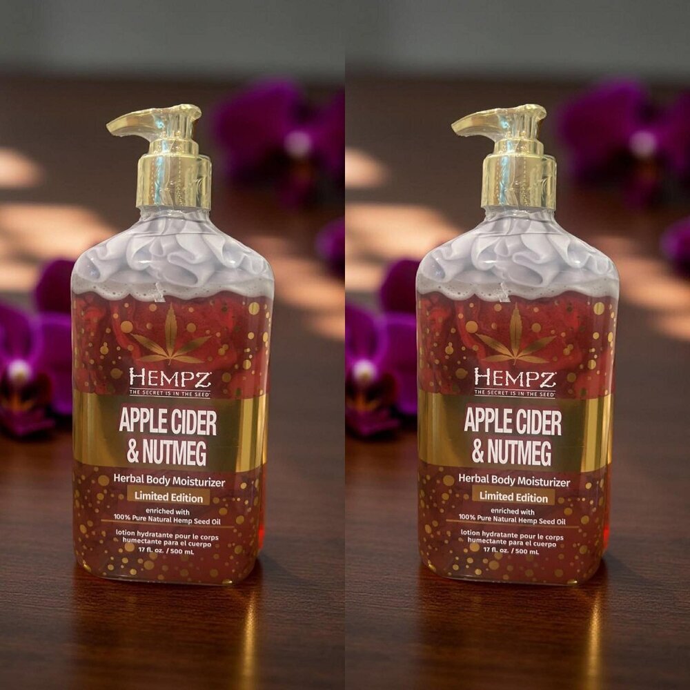 Hempz Apple Cider & Nutmeg Herbal Body Moisturizer 17 oz_ 2 units